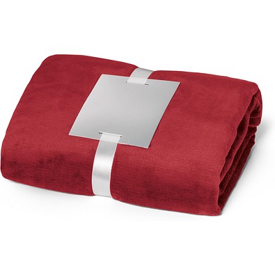 DYLEAF. Fleecedecke (240 g/m²) mit Personalisierungskarte, Burgunder