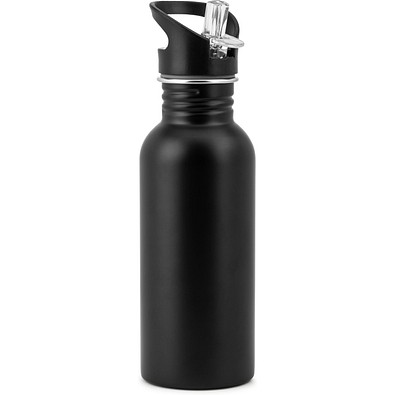 EDBERG. Edelstahlflasche mit einwandiger Ausführung, Schwarz