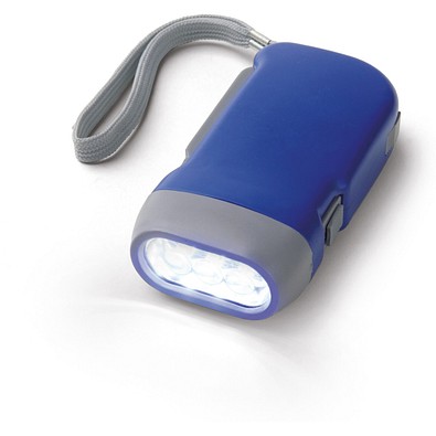 EDDIE. Dynamo Taschenlampe mit 3-LEDs, Blau