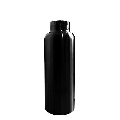 Edelstahl-Trinkflasche Tea & Fruit mit Bambusdeckel, 750 ml, schwarz