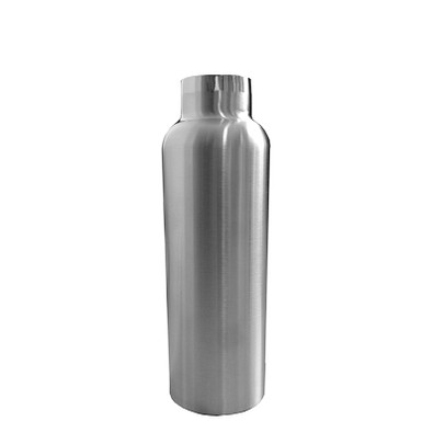 Edelstahl-Trinkflasche Tea & Fruit mit Bambusdeckel, 750 ml, silber