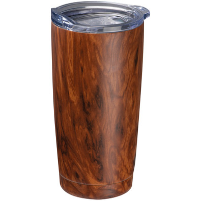 Edelstahlbecher Holzoptik Costa Rica, 550 ml, braun