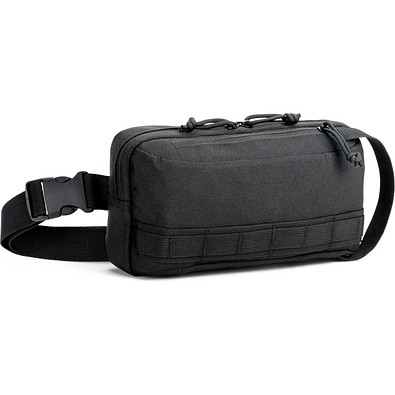 EDINBURGH. Gürteltasche aus hochdichtem 600D-Recyclingpolyester und 210D-Recyclingpolyesterfutter, Schwarz