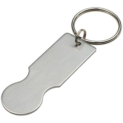 Schlüsselanhänger mit Einkaufswagenlöser Open IT, silber