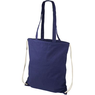 Eliza 240 g/m² Baumwoll-Kordelzug-Rucksack, navy