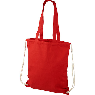 Eliza 240 g/m² Baumwoll-Kordelzug-Rucksack, rot