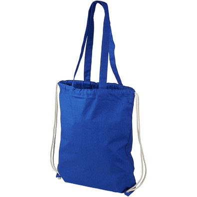 Eliza 240 g/m² Baumwoll-Kordelzug-Rucksack, royalblau