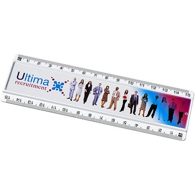 Ellison 15 cm Kunststofflineal mit Papiereinlage, weiss