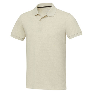 Emerald Polo Unisex aus recyceltem Material, Oatmeal, XL