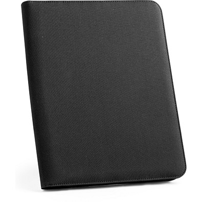 EMERGE FOLDER. A4 Mappe aus recyceltem Polyester (100% rPET) 300D mit Reißverschluss, Schwarz
