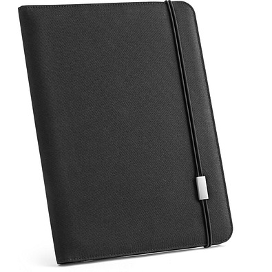 EMERGE FOLDER II. A4 Mappe aus recyceltem Polyester (100% rPET) 300D mit elastischem Verschluss, Schwarz
