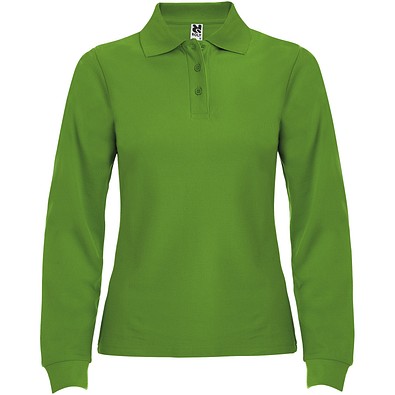 Estrella Langarm Poloshirt für Damen, Grass Green, 2XL