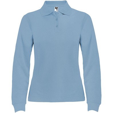 Estrella Langarm Poloshirt für Damen, himmelblau, 2XL