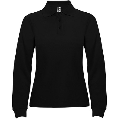 Estrella Langarm Poloshirt für Damen, schwarz, XL