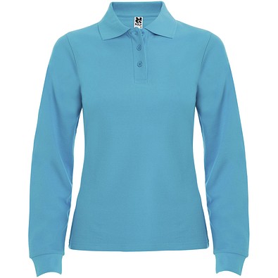 Estrella Langarm Poloshirt für Damen, türkis, 2XL
