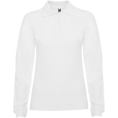 Estrella Langarm Poloshirt für Damen, weiss, 2XL
