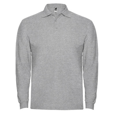 Estrella Langarm Poloshirt für Herren, Marl Grey, L
