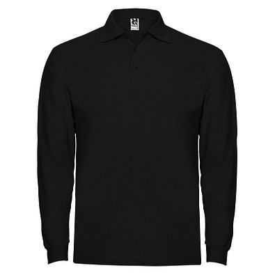 Estrella Langarm Poloshirt für Herren, schwarz, S