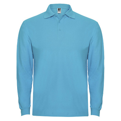 Estrella Langarm Poloshirt für Herren, türkis, M