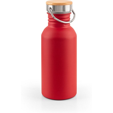 EWING. Edelstahlflasche (90 % recycelt) mit einwandiger Ausführung, Rot