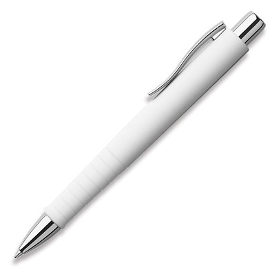 FABER-CASTELL Kugelschreiber Poly Ball Recycled, weiß/silber