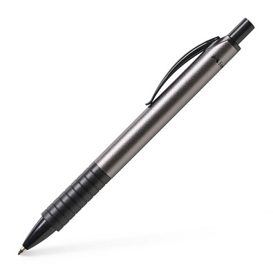 Faber-Castell Metall-Druckkugelschreiber Basic Alu, blaue Mine, anthrazit