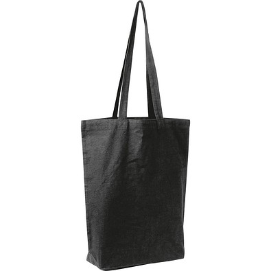 Fairtrade Baumwolltasche mit Bodenfalte PIOTR, schwarz
