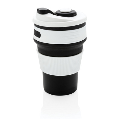 XD COLLECTION faltbarer Silikon-Becher, 350 ml, schwarz