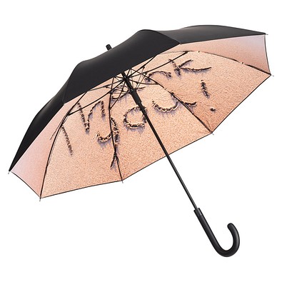 FARE® AC-Stockschirm Nature, schwarz/Strand-thx-Design