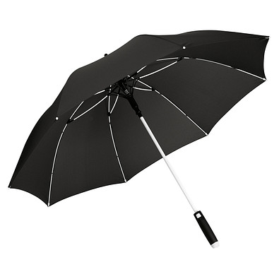 FARE® Automatik-Stockschirm Whiteline, schwarz