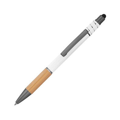 Fidget Kugelschreiber aus Aluminium, weiss