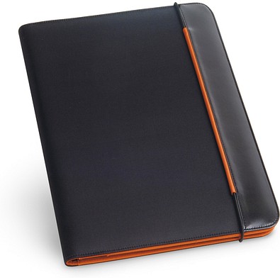 FITZGERALD. A4 Schreibmappe aus PU und 800D mit linierte Seiten Schreibblock, Orange