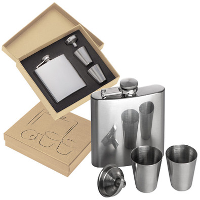 Flachmannset Sandviken, 170 ml, grau