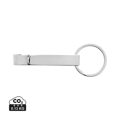 Flaschenöffner & Schlüsselband aus RCS rec. Zinklegierung, silber