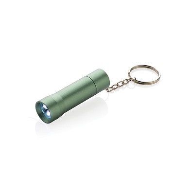 Flash Schlüsselanhänger-Taschenlampe aus RCS rec. Aluminium, grün