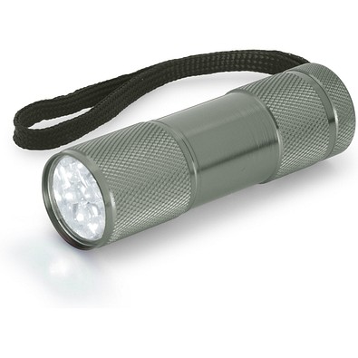 FLASHY. Taschenlampe aus Aluminium mit 9-LEDs, Gewehrmetall