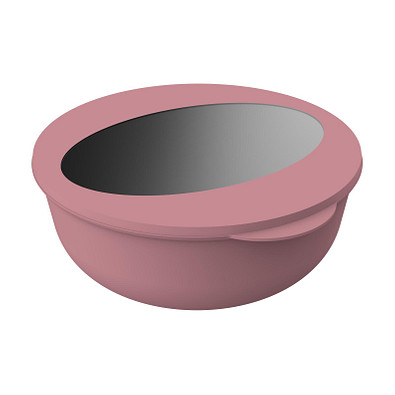 Food-Bowl ToGo, 2,2 l, raffiniertes rot/transparent