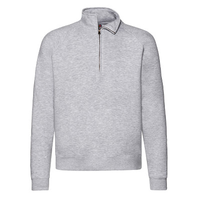 FRUIT OF THE LOOM® Unisex Sweatshirt Zip-Neck, grau, L