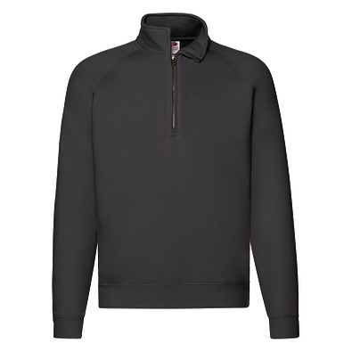 FRUIT OF THE LOOM® Unisex Sweatshirt Zip-Neck, schwarz, XL