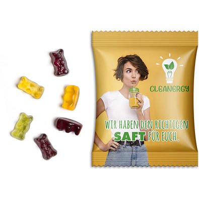 Fruchtsaftbärchen im Werbetütchen, 10 g, Folie transparent, inkl. Druck