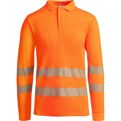 Sicherheits-Langarm-Poloshirt, XXXL, Neon-Orange