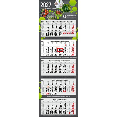 Geiger-Notes Monatskalender Penta Light 5 Bestseller, inkl. Druck, hellgrau