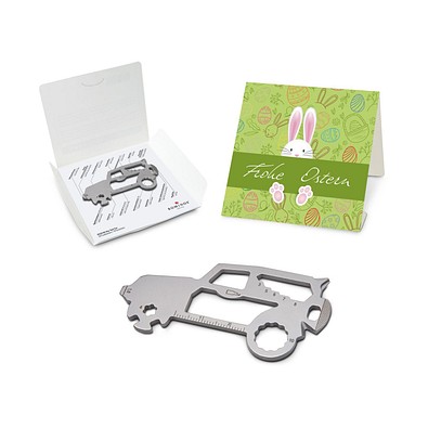 ROMINOX® Key Tool SUV / Auto (19 Funktionen) im Motiv-Mäppchen Osterhase, grün