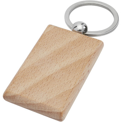 Gian rechteckiger Schlüsselanhänger aus Buchenholz, holz