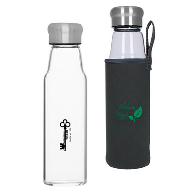 Glasflasche Life mit Hülle, 550 ml, transparent