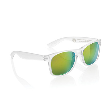 Gleam Sonnenbrille aus RCS rec. PC mit verspiegelten Gläsern, weiß