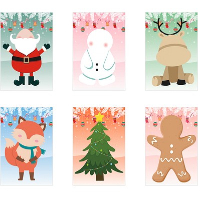 GLIMN. Set aus sechs Bögen mit Weihnachtsfiguren und 3 Bögen mit Aufklebern, Weiß