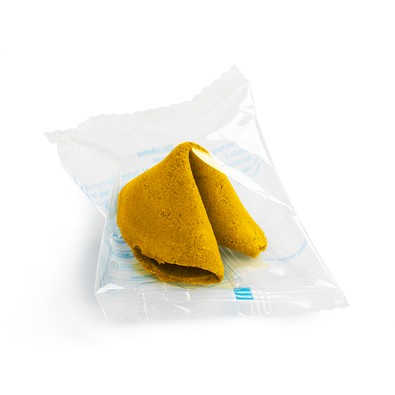 Glückskekse, 7 g, Gelb, Folie weiß, inkl. Druck