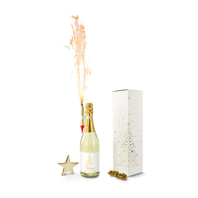 Goldene Weihnacht mit Wunderkerze