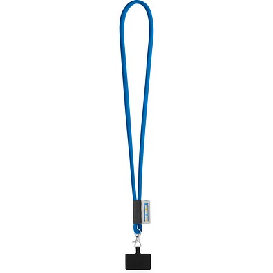 GOSPORT. SET Lanyard TUBE Long (Ø 7 mm) mit 9 mm Auslösekarabiner und Handyhalterung, 303 - Blau